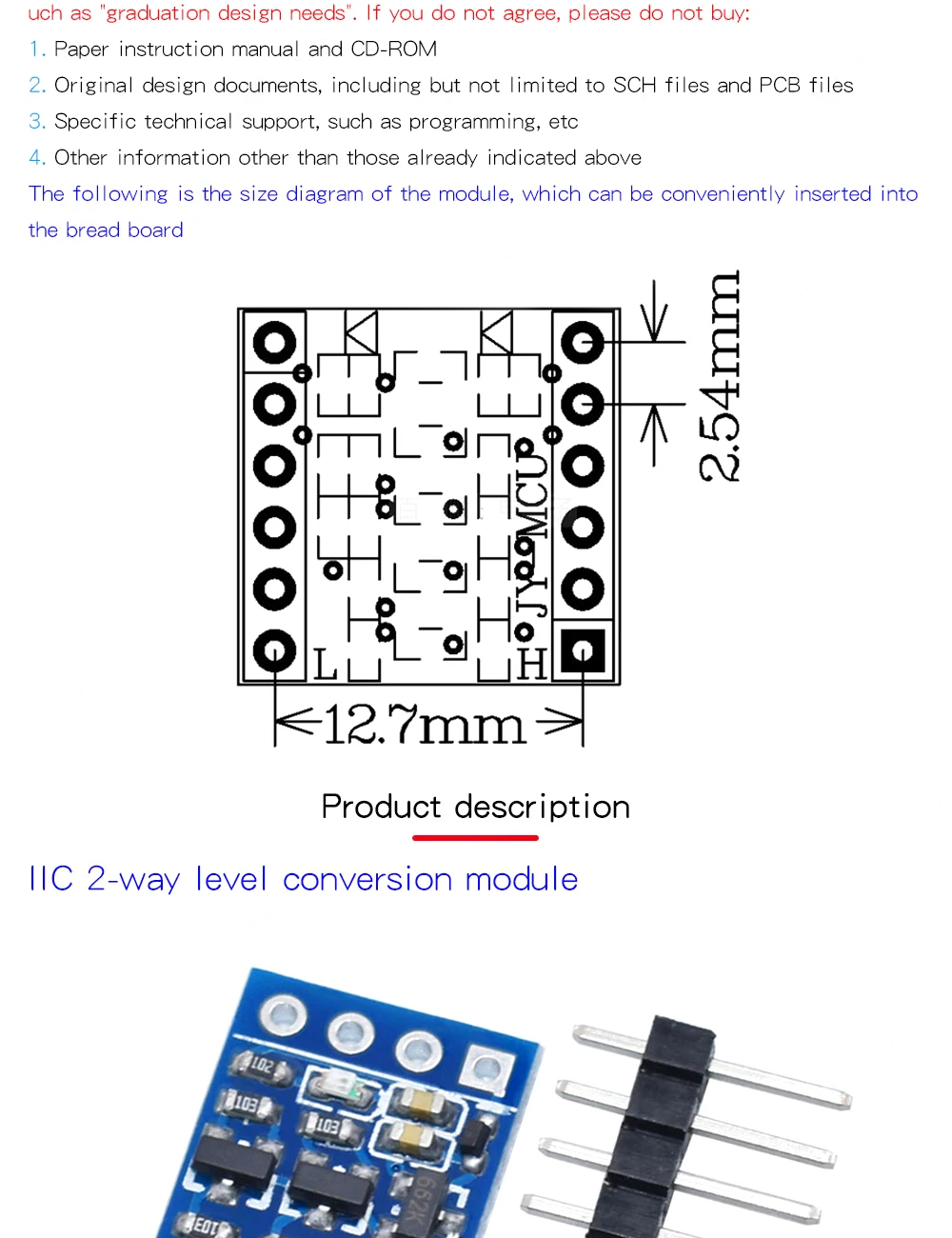 2 / 4 Channel IIC I2C Logic Level Converter Bi-Directional Module 5V to 3.3V For Arduino