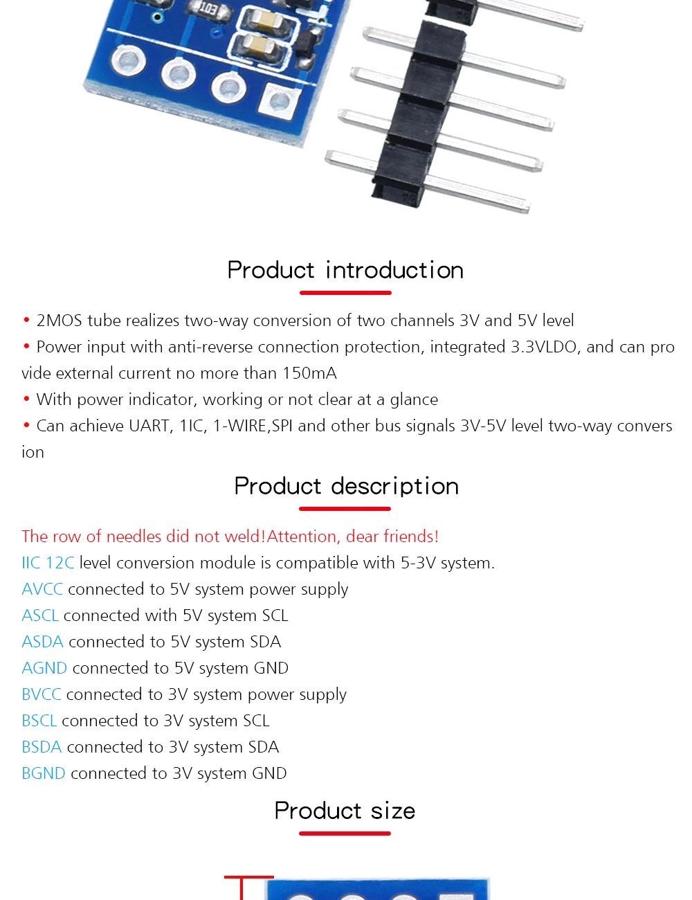 2 / 4 Channel IIC I2C Logic Level Converter Bi-Directional Module 5V to 3.3V For Arduino