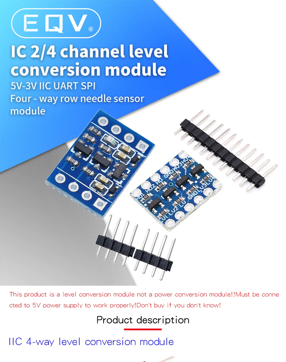 2 / 4 Channel IIC I2C Logic Level Converter Bi-Directional Module 5V to 3.3V For Arduino