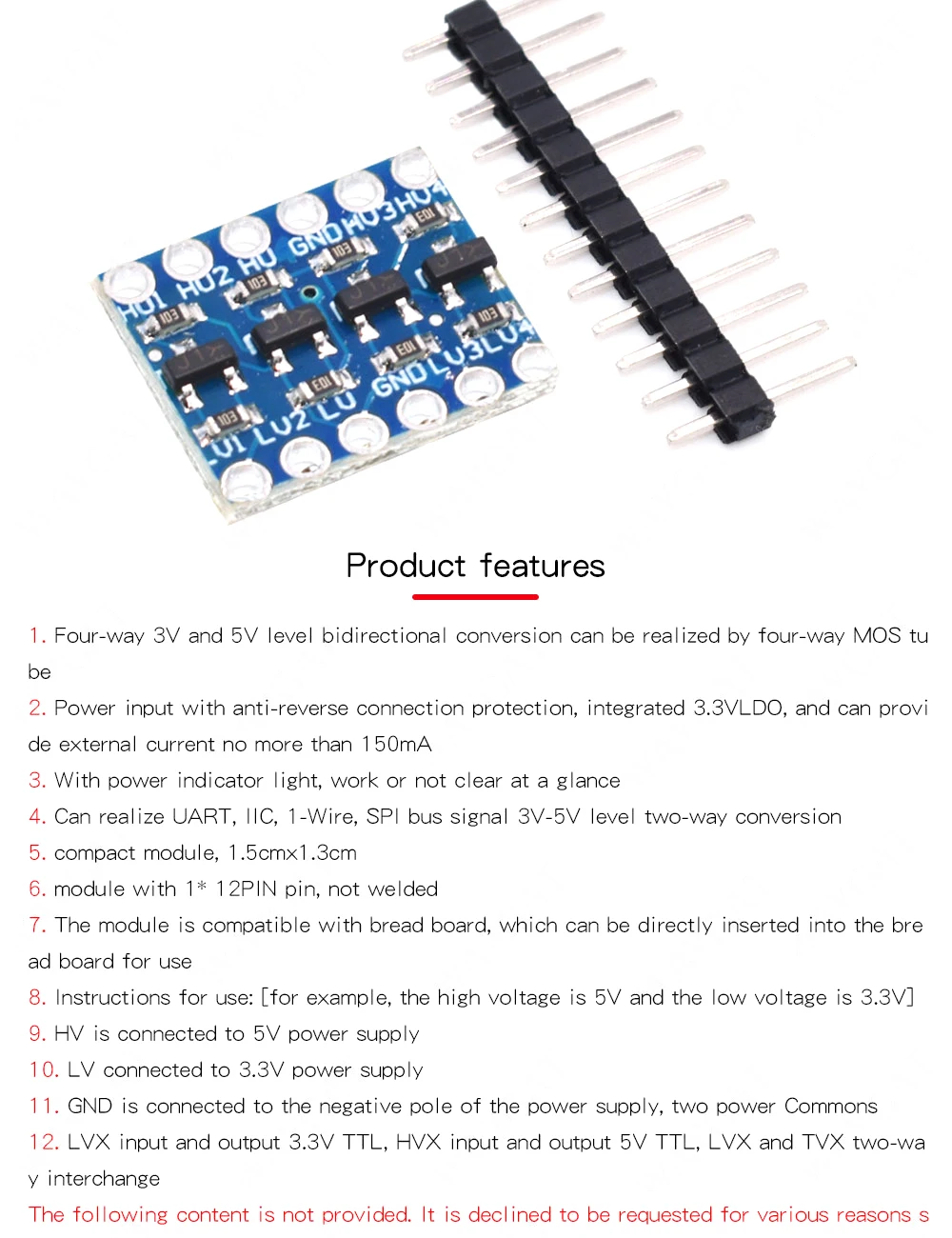 2 / 4 Channel IIC I2C Logic Level Converter Bi-Directional Module 5V to 3.3V For Arduino