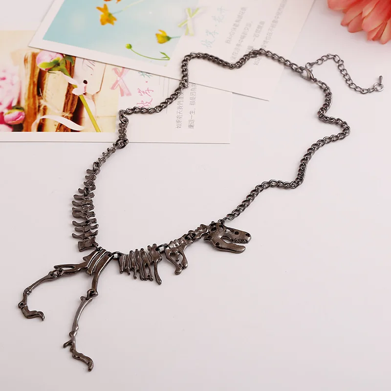 LOVBEAFAS Fashion Gothic Dragon Tyrannosaurus Skeleton Dinosaur Necklaces & Pendants Chain Choker Collar Necklace For Women