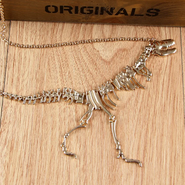 LOVBEAFAS Fashion Gothic Dragon Tyrannosaurus Skeleton Dinosaur Necklaces & Pendants Chain Choker Collar Necklace For Women