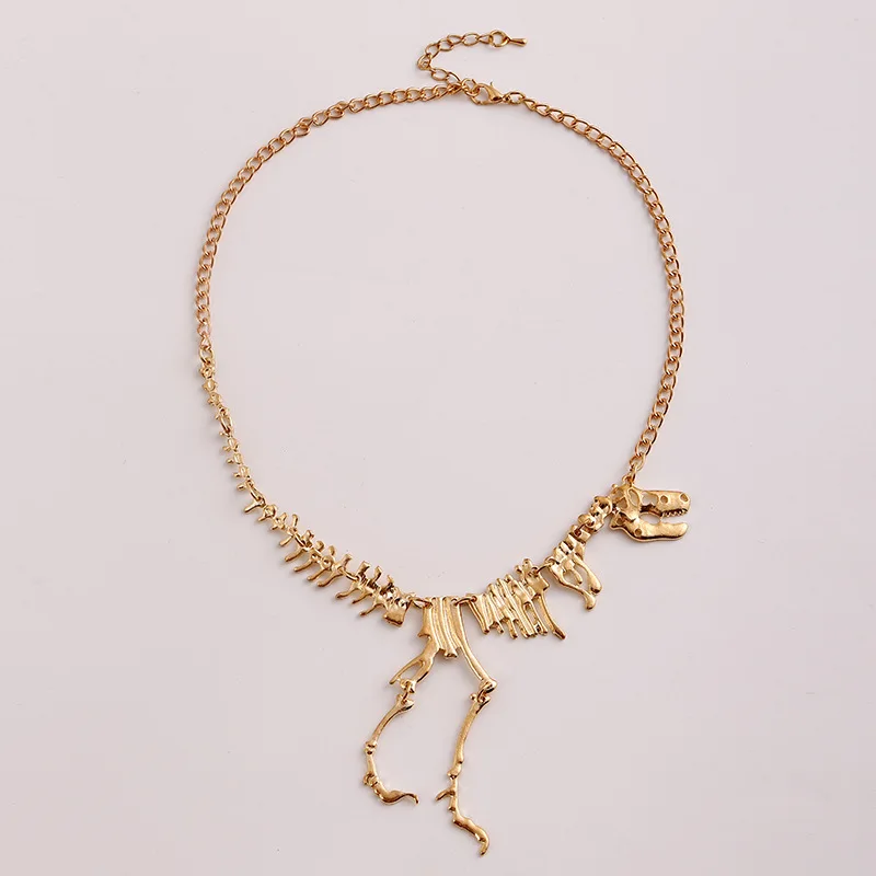 LOVBEAFAS Fashion Gothic Dragon Tyrannosaurus Skeleton Dinosaur Necklaces & Pendants Chain Choker Collar Necklace For Women