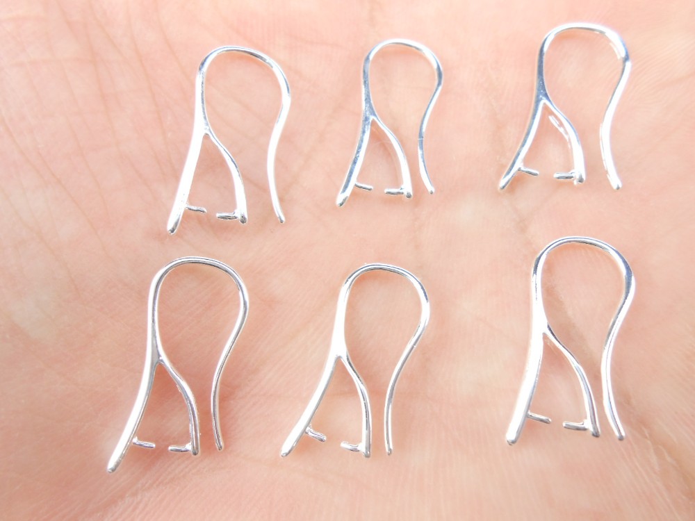 Free Fast Shipping Wholesale 10PCS Lot 925 Silver Color Jewelry DIY Findings Pinch Bail Hook Earring Earwires For Beads