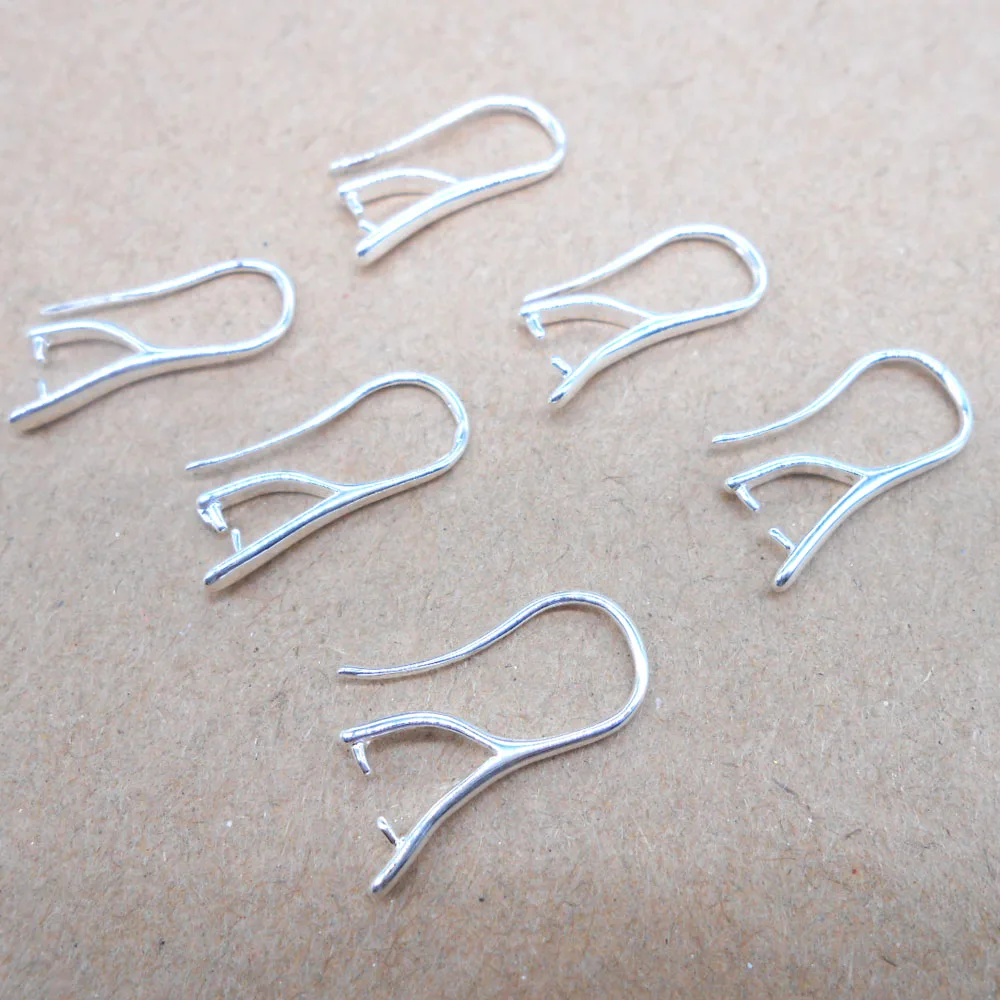 Free Fast Shipping Wholesale 10PCS Lot 925 Silver Color Jewelry DIY Findings Pinch Bail Hook Earring Earwires For Beads