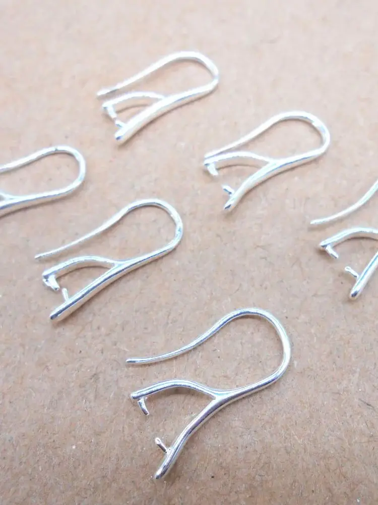 Free Fast Shipping Wholesale 10PCS Lot 925 Silver Color Jewelry DIY Findings Pinch Bail Hook Earring Earwires For Beads