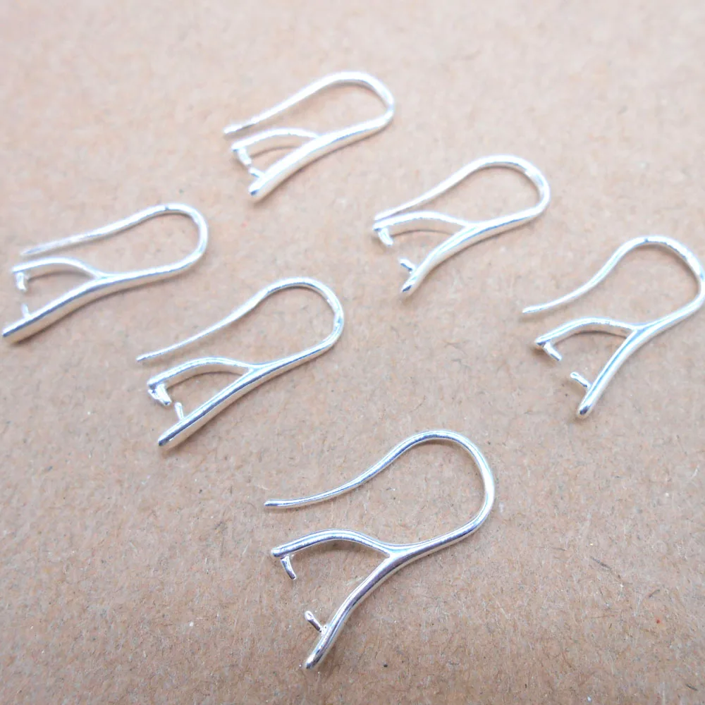 Free Fast Shipping Wholesale 10PCS Lot 925 Silver Color Jewelry DIY Findings Pinch Bail Hook Earring Earwires For Beads