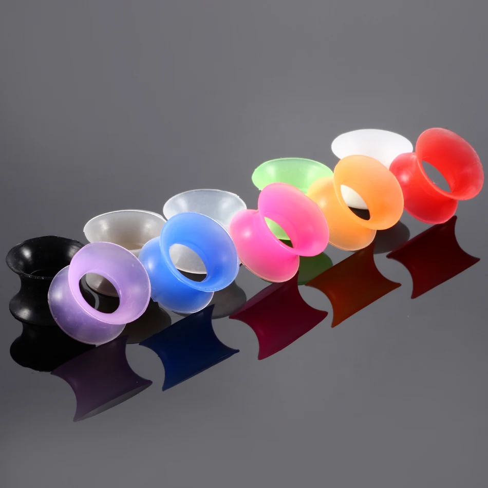 2Pcs/lot Silicone Tunnels for Ear Flexible Flesh Ear Plugs and Tunnels Earlets Expander Stretcher Ear Dilations Piercing Jewelry