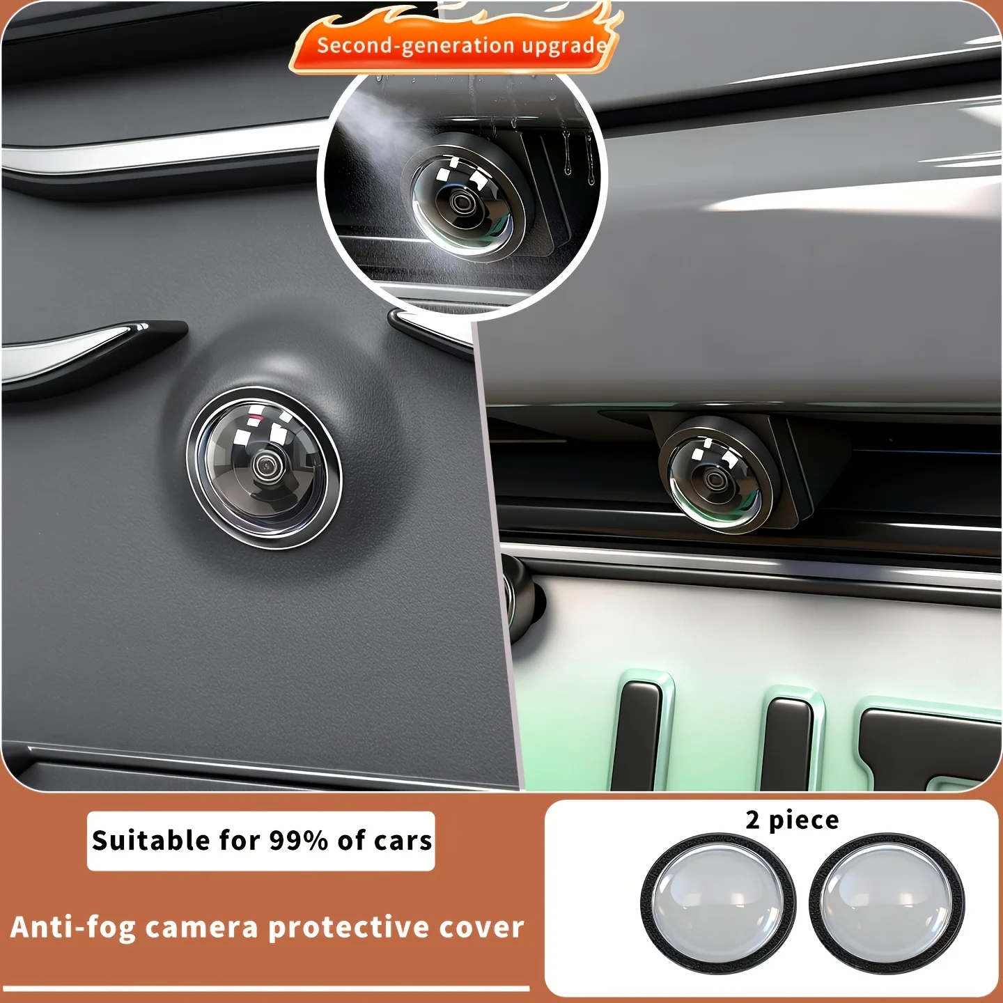 2/4pcs Car Camera Lens Protective Cover 360 Panoramic Reversing Camera Lens Guards HD Scratch Resistant Modification Accessory
