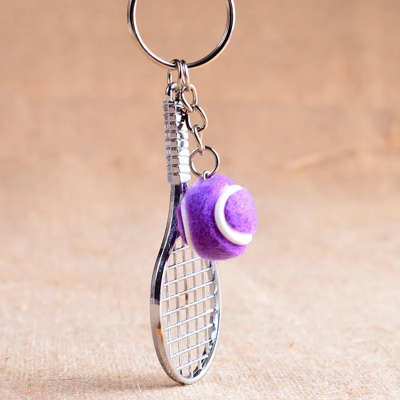Tennis Racket Keychain - Cute Sport Mini Keychain 6 Color Pendant Car Keyring Sports Key Chain Love Sports Gifts