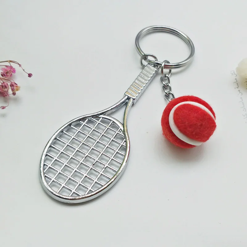 Tennis Racket Keychain - Cute Sport Mini Keychain 6 Color Pendant Car Keyring Sports Key Chain Love Sports Gifts