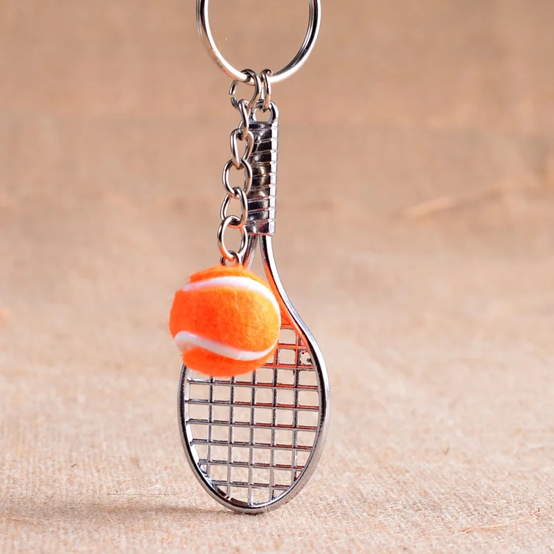 Tennis Racket Keychain - Cute Sport Mini Keychain 6 Color Pendant Car Keyring Sports Key Chain Love Sports Gifts