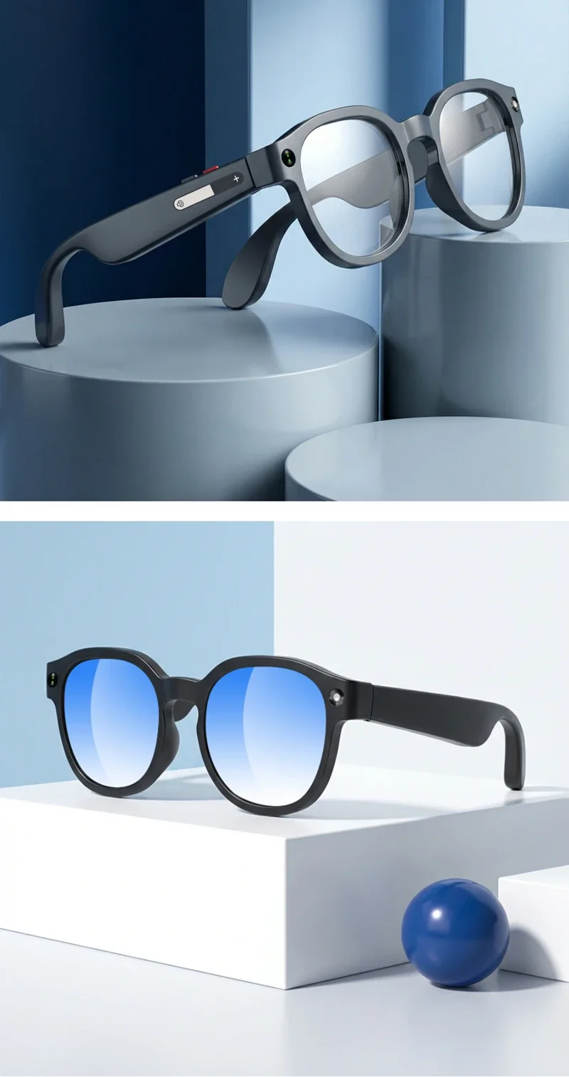 New AI Smart Glasses 8MP HD Camera 4K Shooting Real-Time Translation Conversation Recording Music Play Smart Eyewear