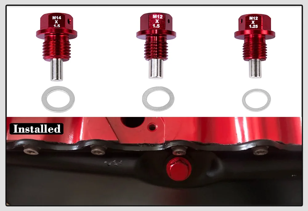 VR - M12x1.5 M12x1.25 M14x1.5 Magnetic Oil Drain Plug &Oil Drain Sump Nut (A lot of colors available) ODP12125/1215/1415