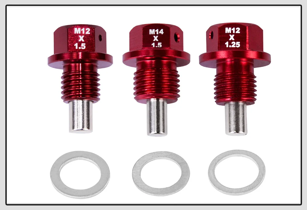VR - M12x1.5 M12x1.25 M14x1.5 Magnetic Oil Drain Plug &Oil Drain Sump Nut (A lot of colors available) ODP12125/1215/1415