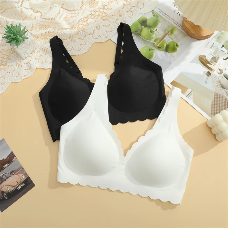 Women's Seamless Bra, Comfortable & Breathable, Removable Pads, Wireless, Adjustable Straps, Suitable For Sleep, Leisure, Yoga