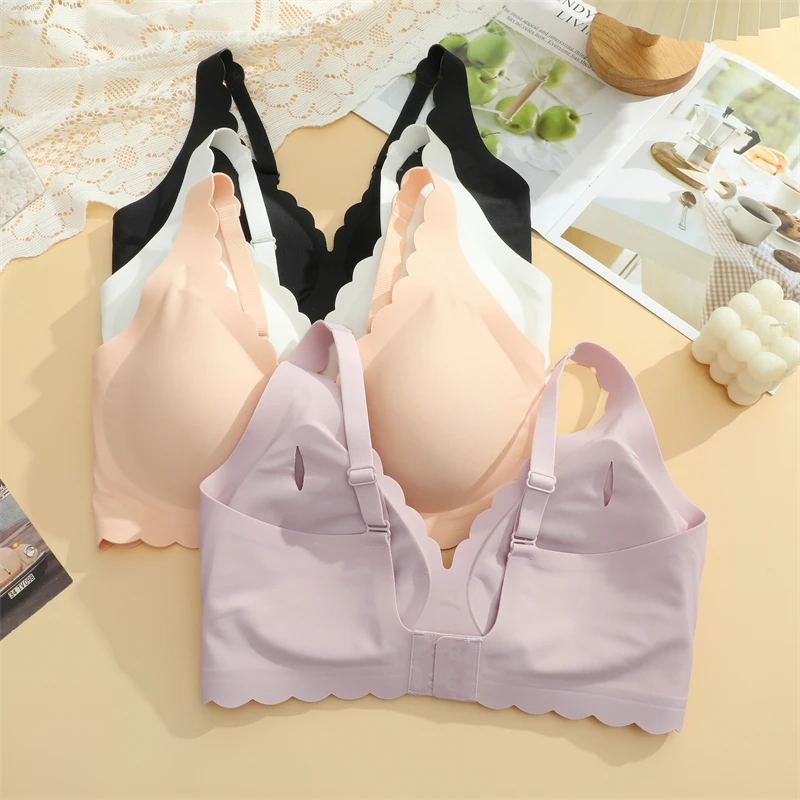Women's Seamless Bra, Comfortable & Breathable, Removable Pads, Wireless, Adjustable Straps, Suitable For Sleep, Leisure, Yoga
