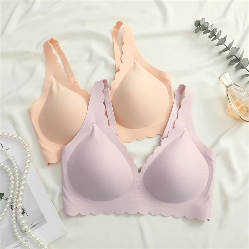 Women's Seamless Bra, Comfortable & Breathable, Removable Pads, Wireless, Adjustable Straps, Suitable For Sleep, Leisure, Yoga