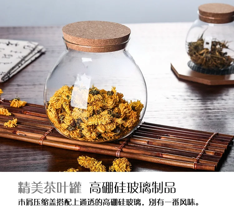 500/1000/1800 ML Micro Landscape Glass Bottle Vase Mouth Ball Moss DIY Bottles Home Decoration Wooden Lid Vases Tea caddy ZAKKA