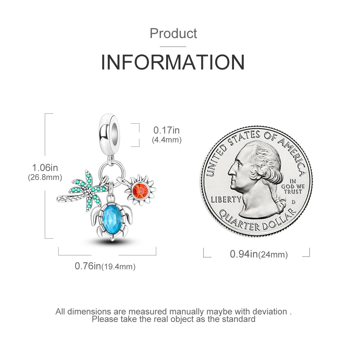 925 Sterling Silver Charms Summer Tortoise Whale Shark Seahorse Dolphin Starfish Pendant Bead Fit Bracelet Diy For Woman Jewelry