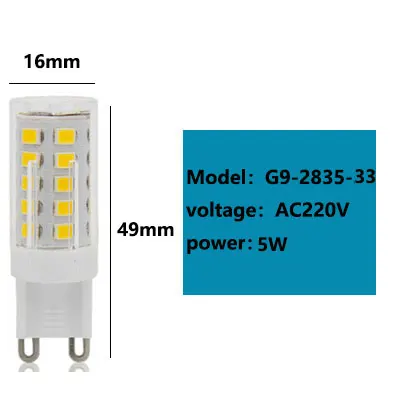 G9 LED Lamp 9W 12W 15W 20W 25W AC110V 220V SMD 2835 Cold/Warm/Natural Light Halogen Replacement LED Bulb