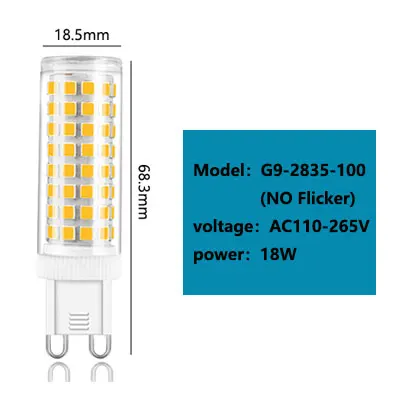 G9 LED Lamp 9W 12W 15W 20W 25W AC110V 220V SMD 2835 Cold/Warm/Natural Light Halogen Replacement LED Bulb