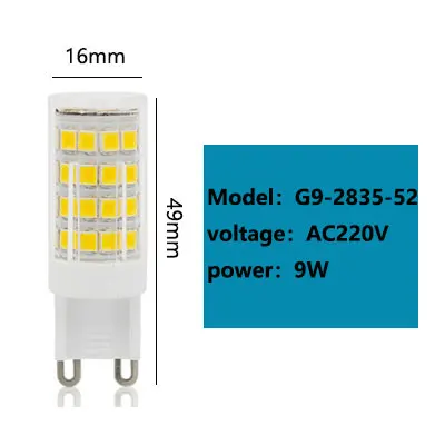 G9 LED Lamp 9W 12W 15W 20W 25W AC110V 220V SMD 2835 Cold/Warm/Natural Light Halogen Replacement LED Bulb