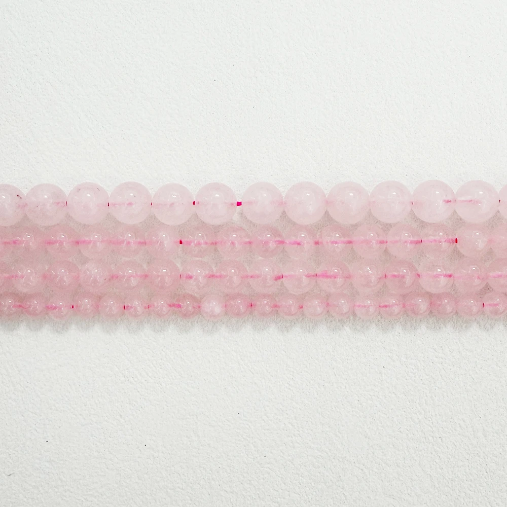 Natural Color (Not Dyed) Pink Rose Quartz Crystals Loose Beads Stone 15" Strand 3 4 6 8 10 12 MM Pick Size For Jewelry Making