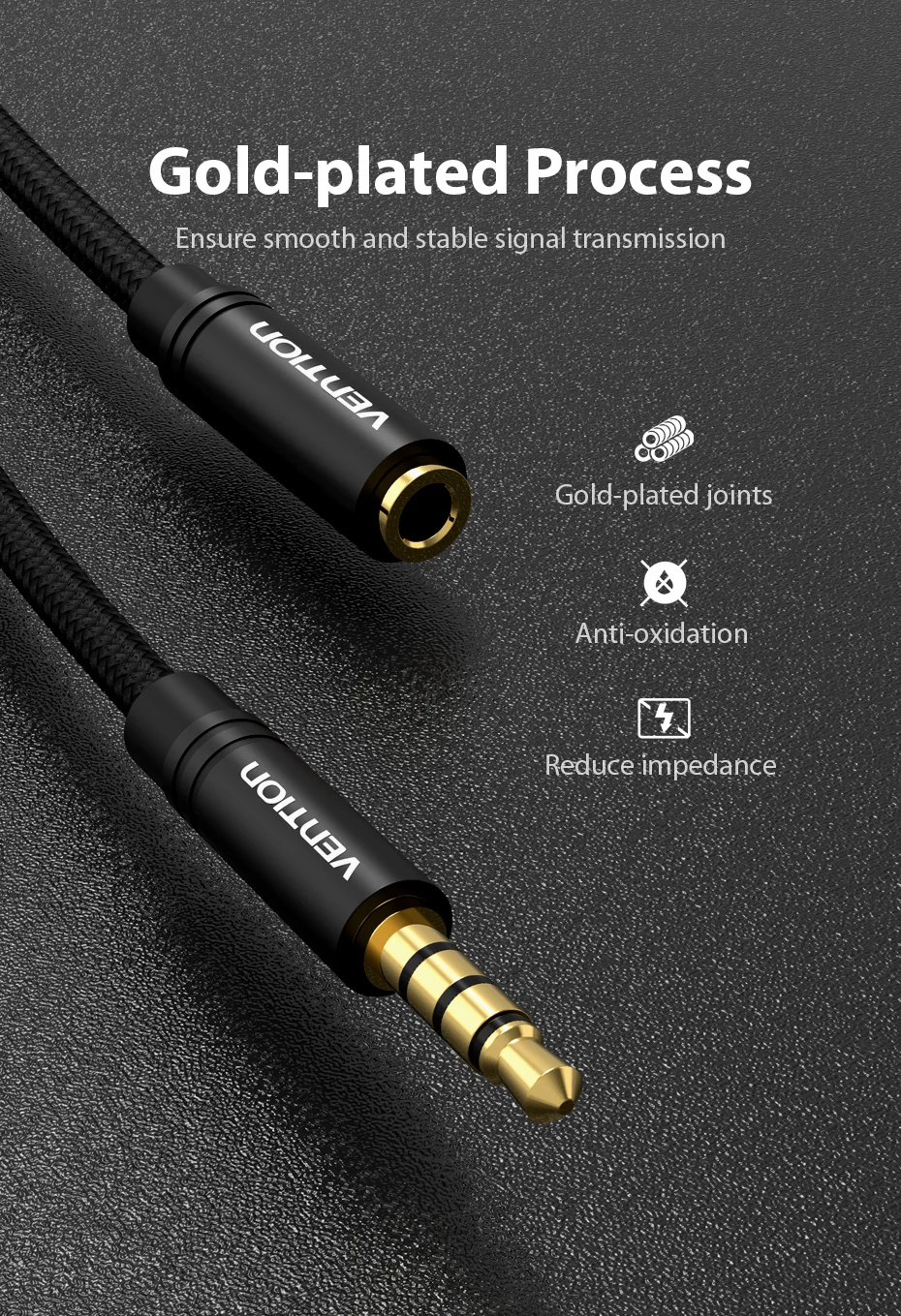 Vention Jack 3.5 Aux Extension Cable for Car Laptop Mini PC TV Xiaomi Huawei Stereo 3.5 mm Jack Headphone Speaker Cable Auxiliar