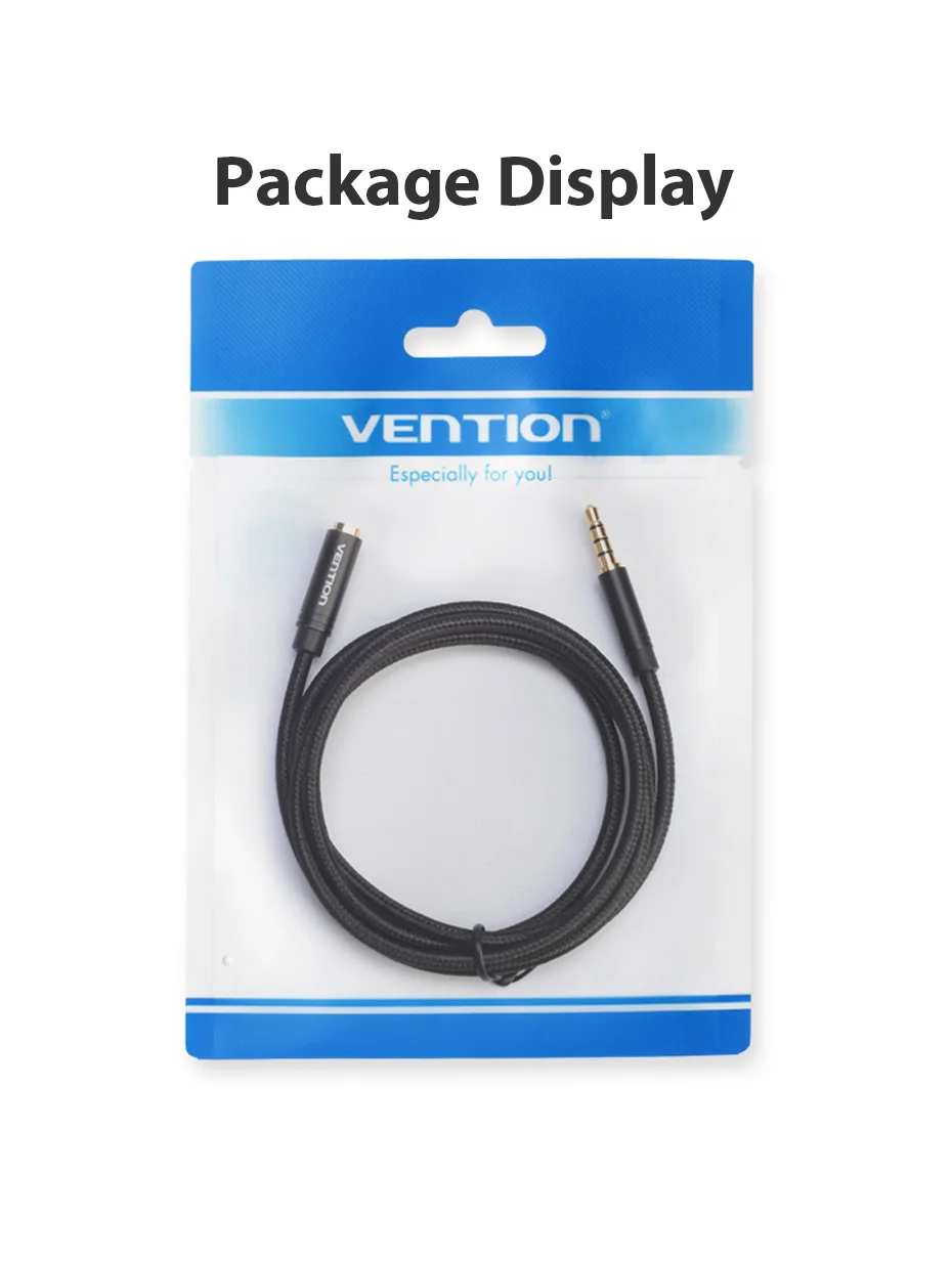 Vention Jack 3.5 Aux Extension Cable for Car Laptop Mini PC TV Xiaomi Huawei Stereo 3.5 mm Jack Headphone Speaker Cable Auxiliar