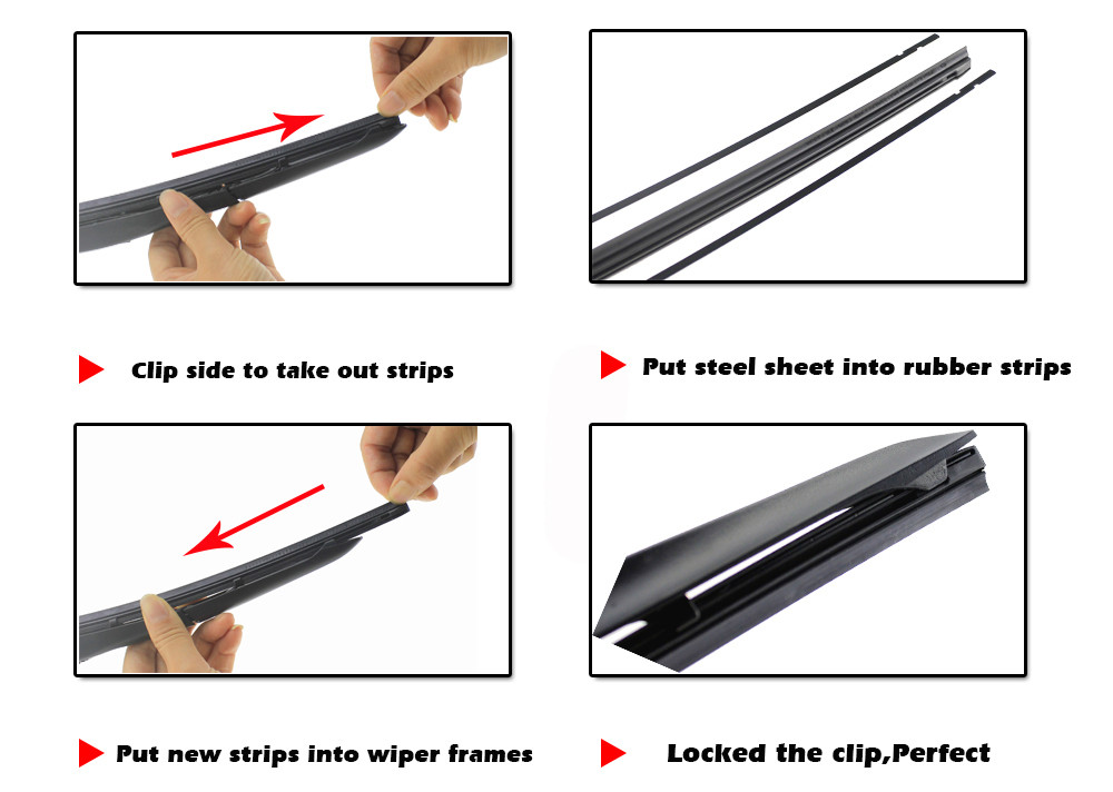 Car Wiper Blade Elastic band Windscreen Vehicle Insert Rubber Strip Refill 8mm 14"16"17"18"19"20"21"22"24"26"28" Accessorie 1pcs