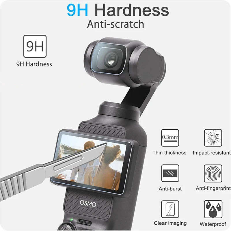 Tempered Glass Screen Protector for DJI Osmo Pocket 4 Scratch-resistant 9H Protective Film for DJI Osmo Pocket 3 Accessories