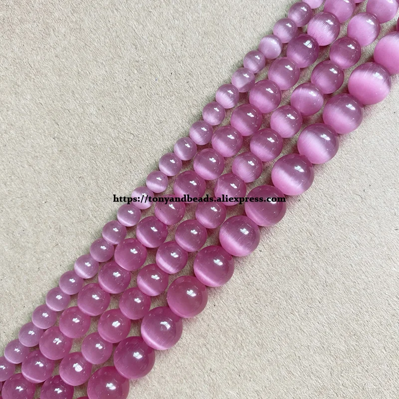 18 Styles White Cat Eye Glass Round Loose Beads 4 6 8 10 12mm 7.5" or 15" Pick Length and Size For Jewelry Making DIY