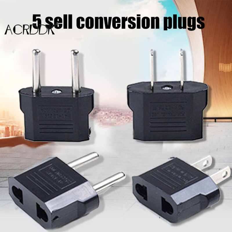 5Pcs 110V to 220V Conversion Adapter EU/US Plugs Travel Adapter Converter for Home Outdoor Traveling Use DF