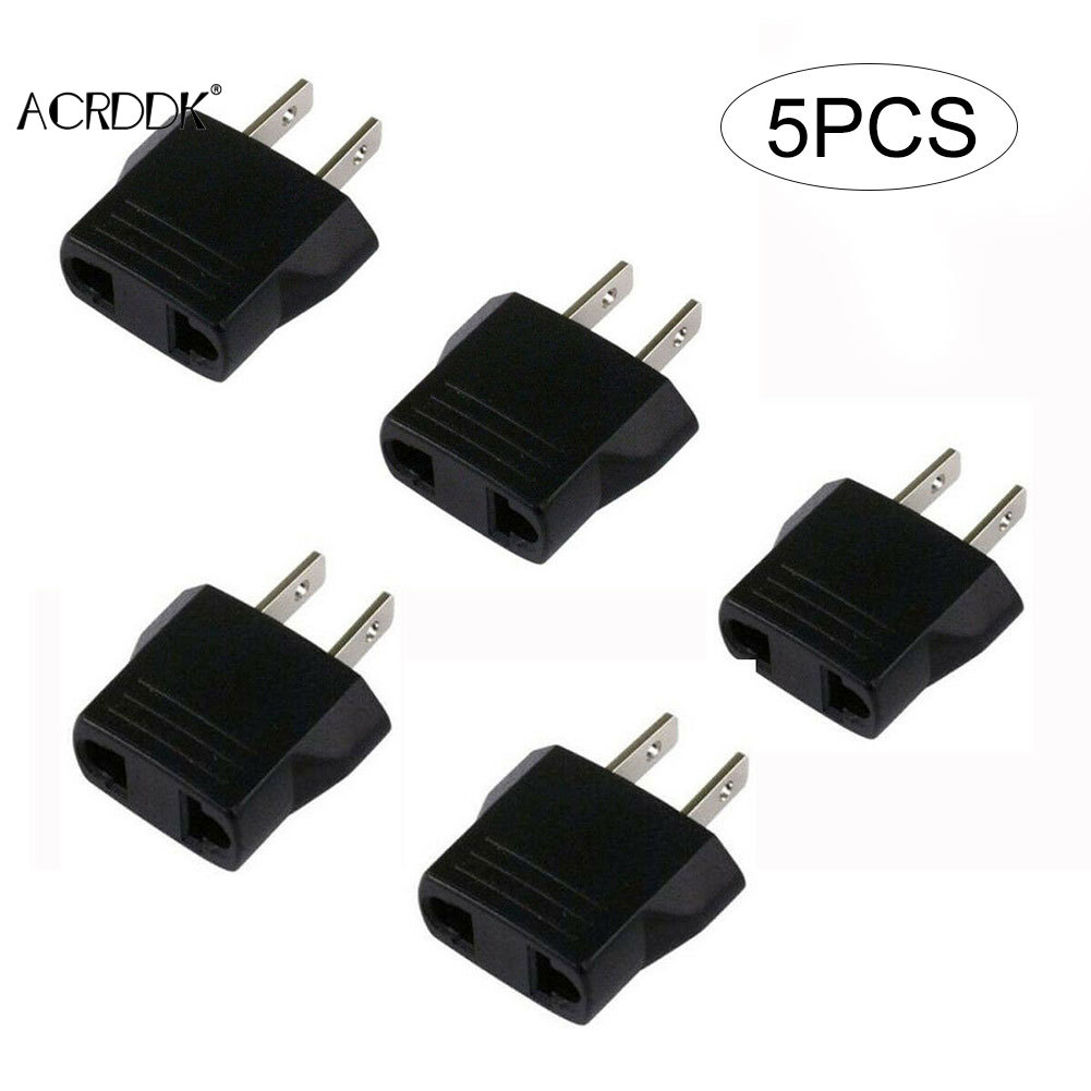 5Pcs 110V to 220V Conversion Adapter EU/US Plugs Travel Adapter Converter for Home Outdoor Traveling Use DF