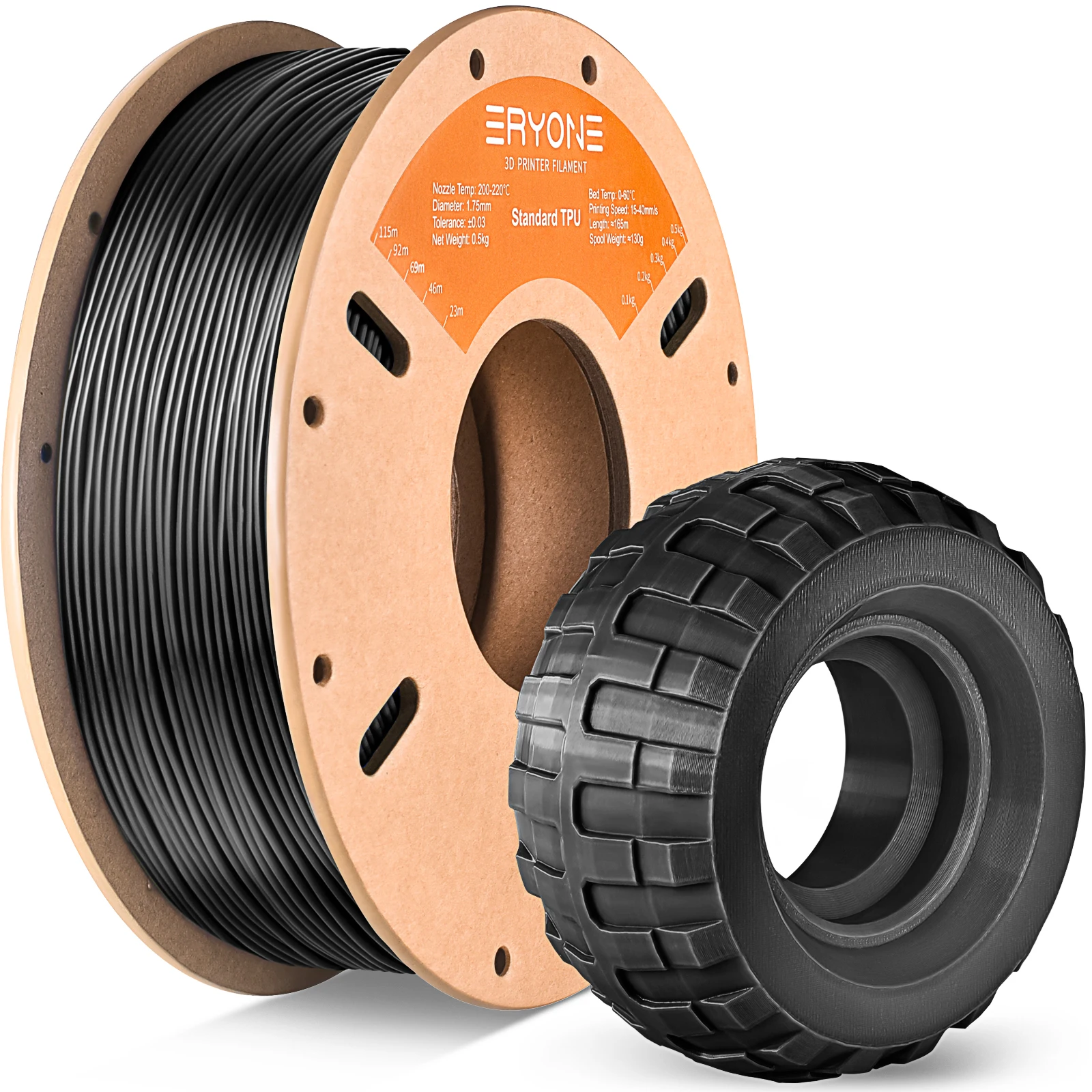 Eryone 0.5/1/3KG TPU Premium Filament 3D Print,Multicolor Available,500g tpu filament,Big Sale,500G/Spool