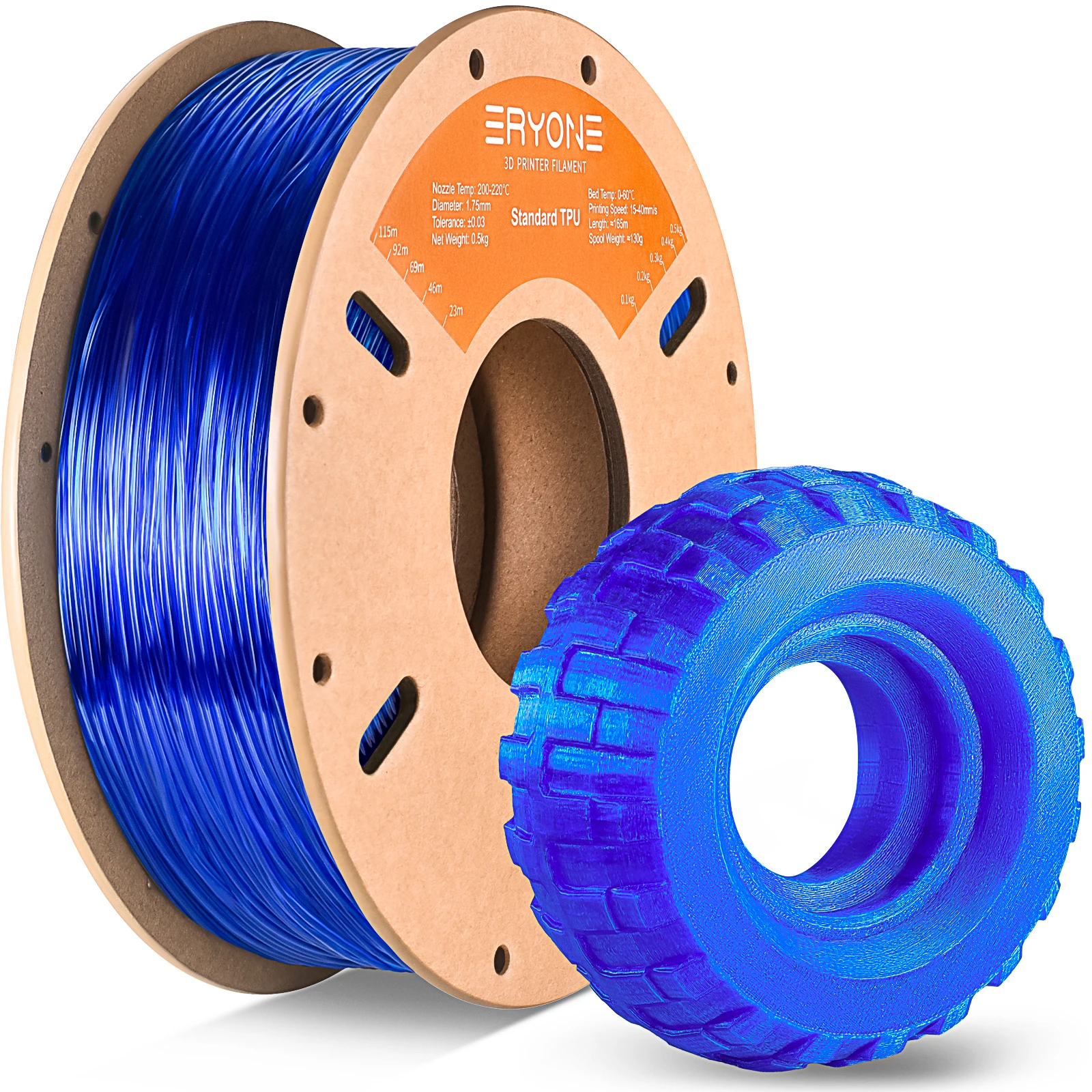 Eryone 0.5/1/3KG TPU Premium Filament 3D Print,Multicolor Available,500g tpu filament,Big Sale,500G/Spool