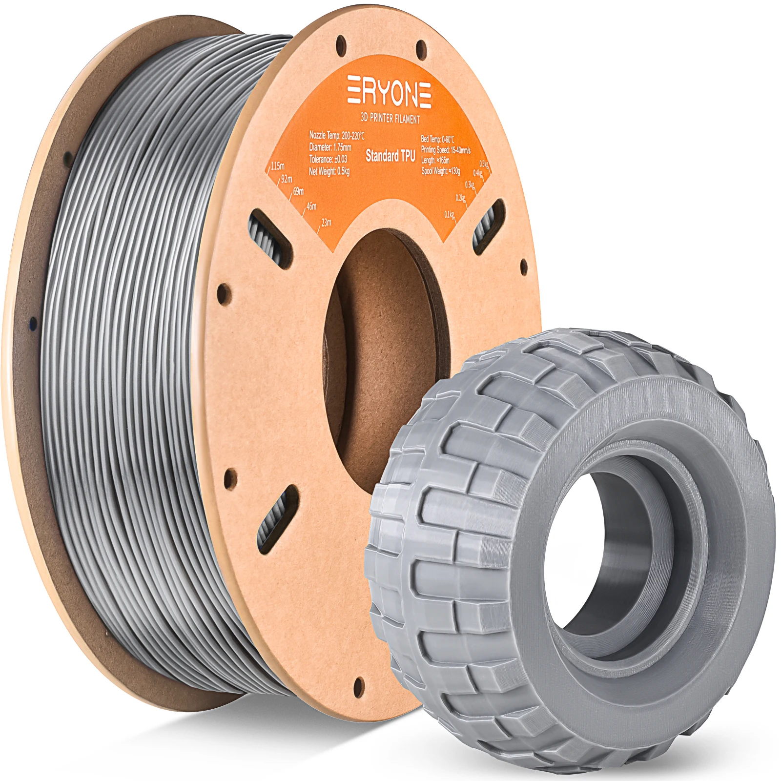 Eryone 0.5/1/3KG TPU Premium Filament 3D Print,Multicolor Available,500g tpu filament,Big Sale,500G/Spool
