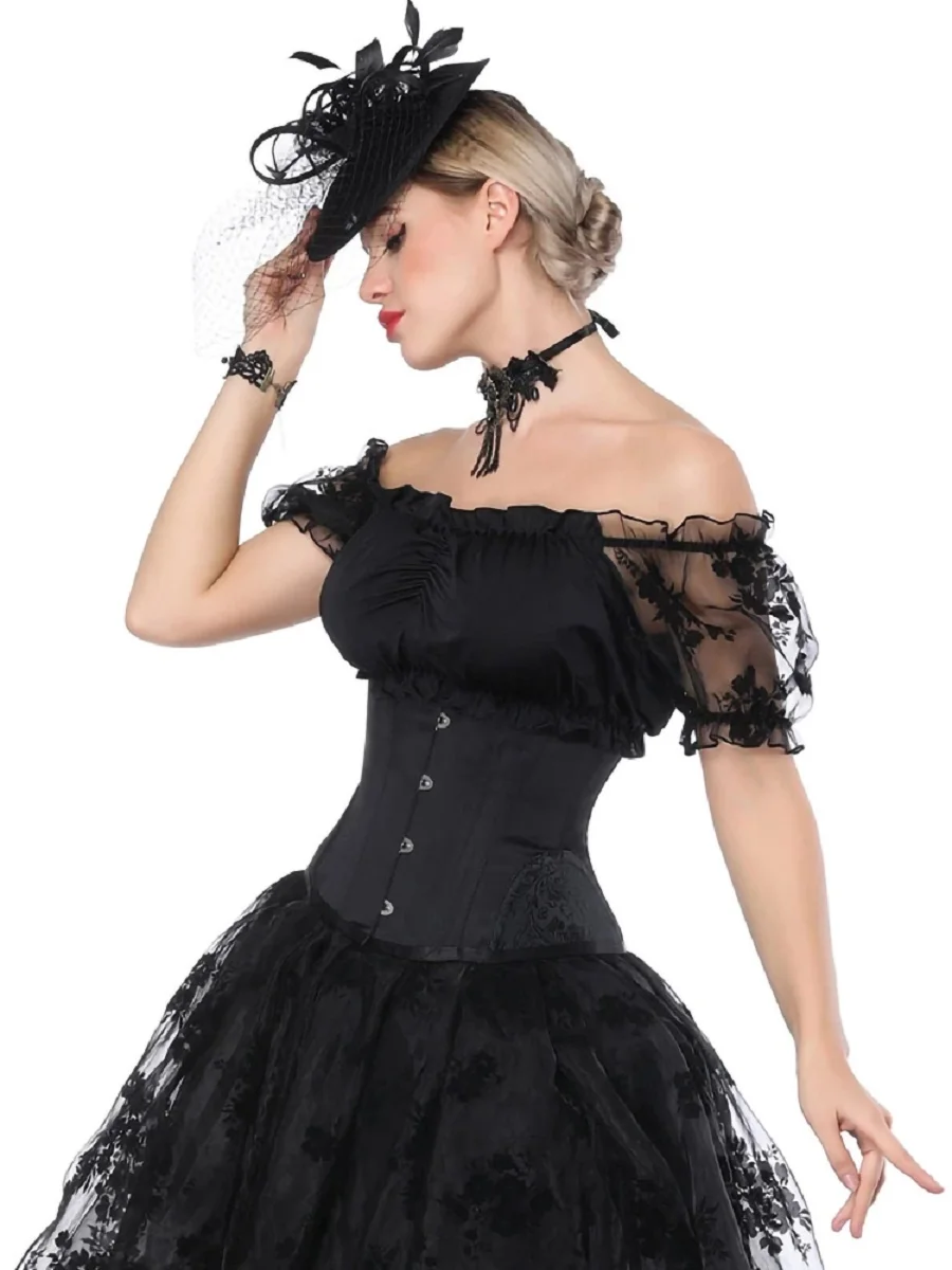 New hourglass Steel boned corset sexy Lace up underbust Bustier Waistband Body Shapers Slimming Waist Trainer 8920