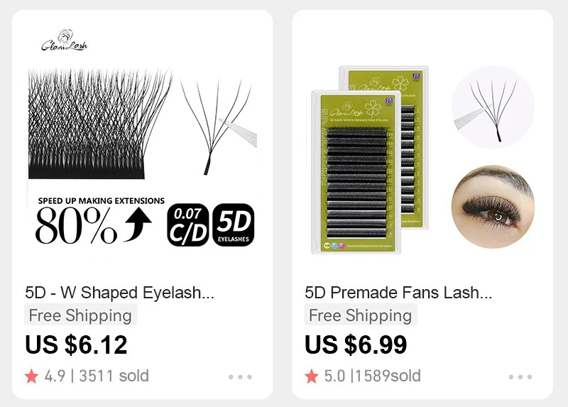 GLAMLASH 4D5D W Shaped Eyelash Extension Premade Volume Fans W Style Lashes Faux Mink Soft Easy Faning Natural Lashes