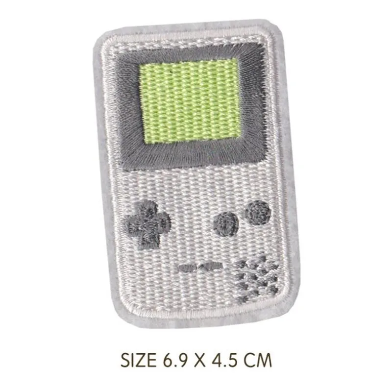 Retro Cute TV Tape Game Console Patches Embroidered Iron on Patches for Clothing DIY Motif Stripes Clothes Stickers Badges