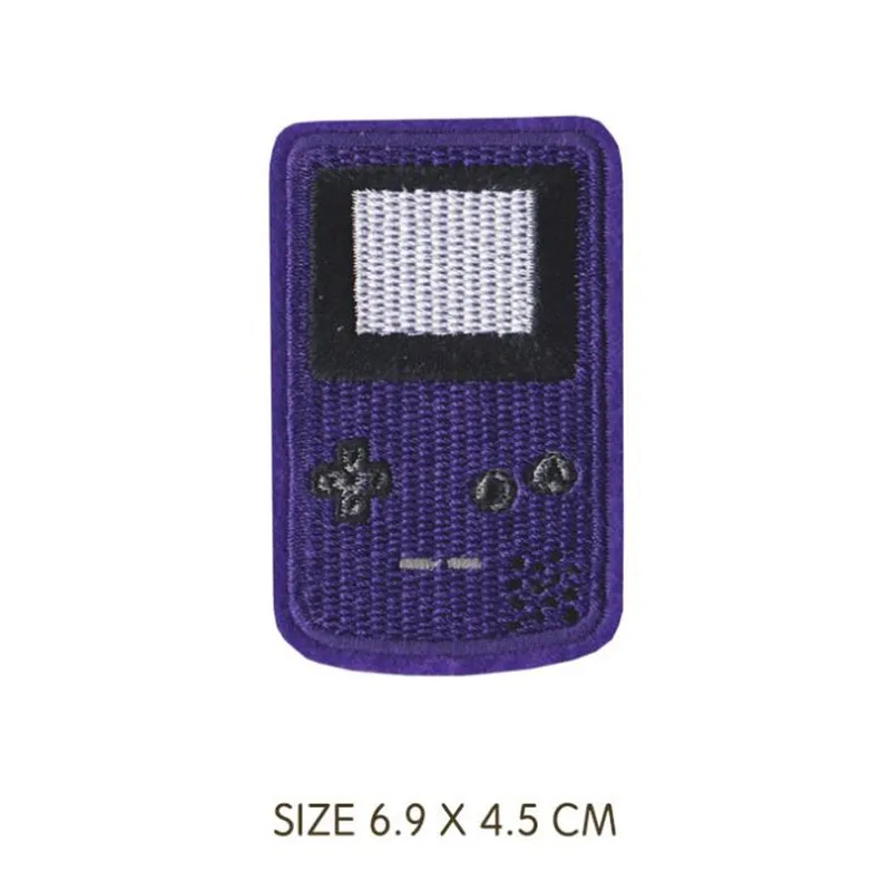 Retro Cute TV Tape Game Console Patches Embroidered Iron on Patches for Clothing DIY Motif Stripes Clothes Stickers Badges