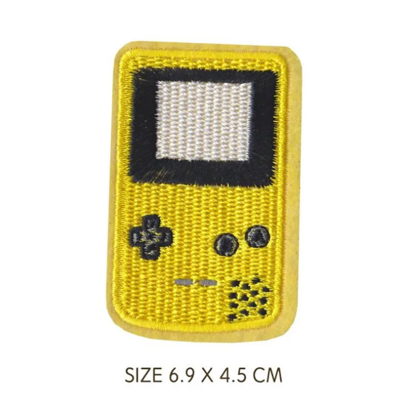 Retro Cute TV Tape Game Console Patches Embroidered Iron on Patches for Clothing DIY Motif Stripes Clothes Stickers Badges