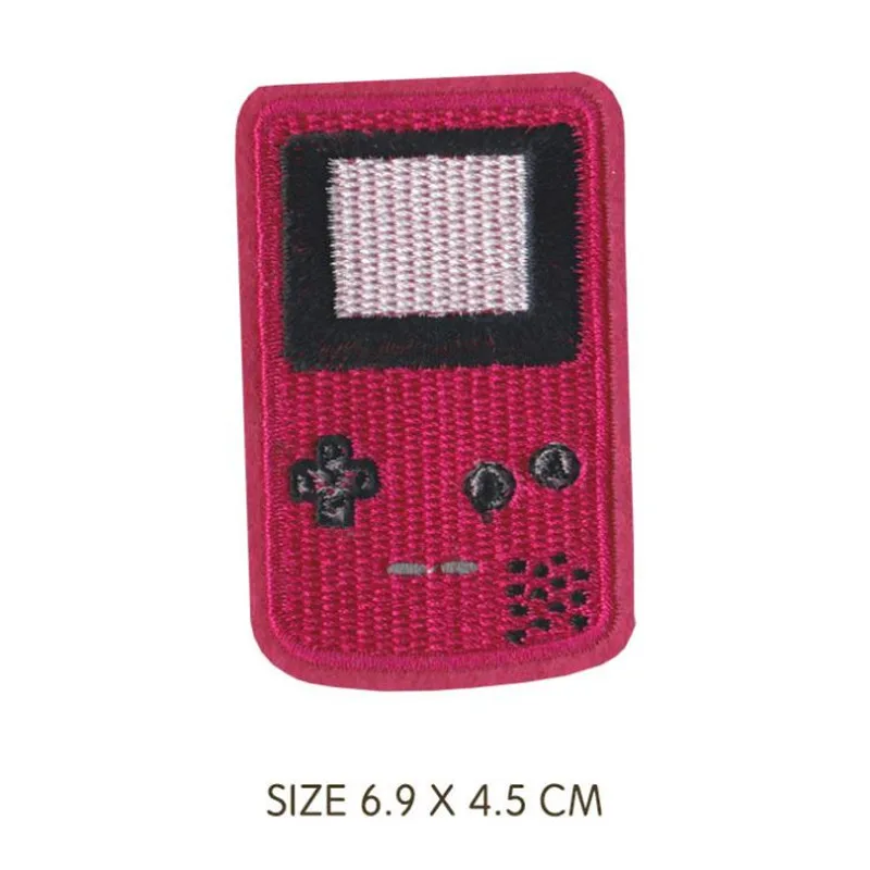 Retro Cute TV Tape Game Console Patches Embroidered Iron on Patches for Clothing DIY Motif Stripes Clothes Stickers Badges