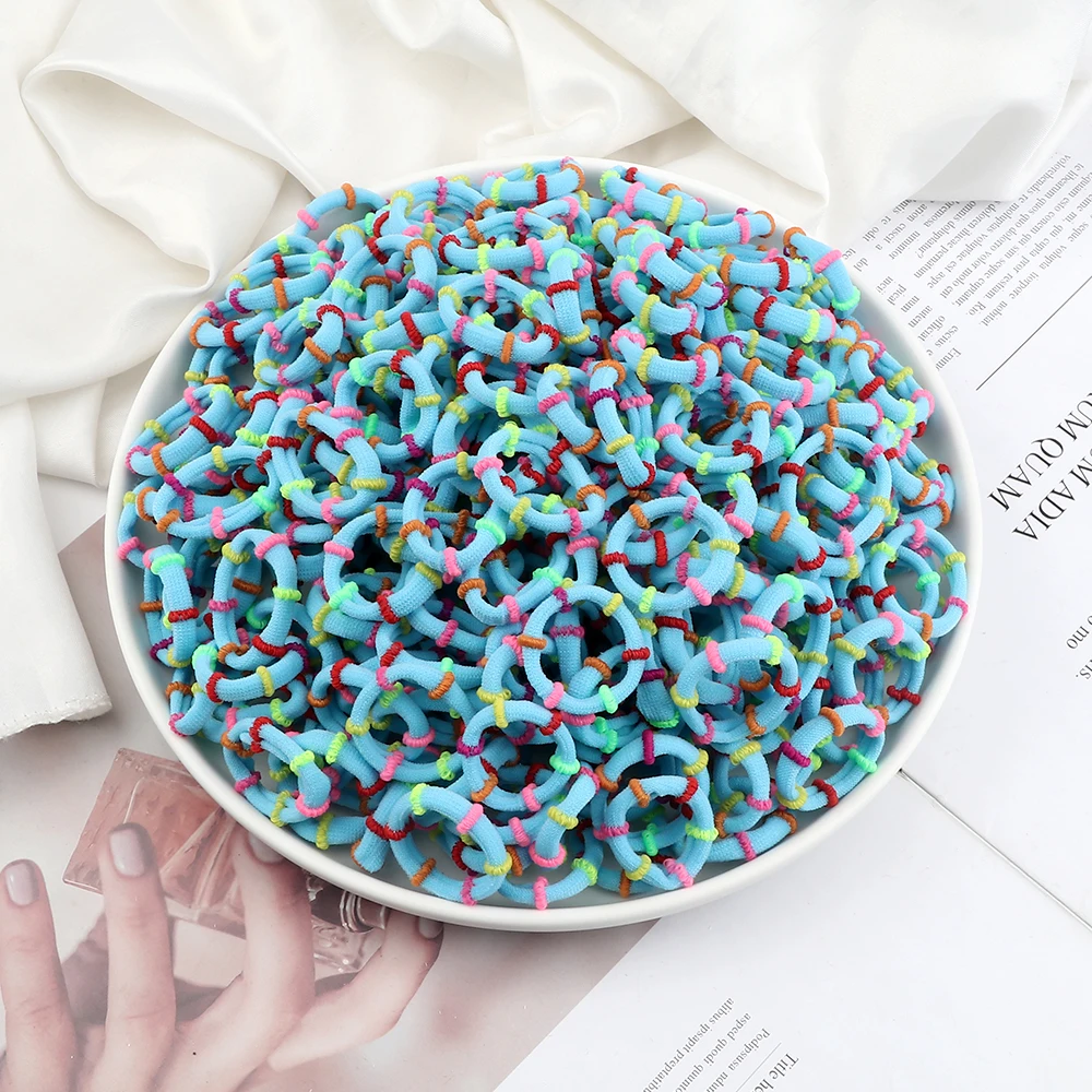 50/100Pcs/Lot Children Hair Bands Accessories Girl Candy Color Hair Ties Colorful Simple Rubber Band Ponytail Elastic Scrunchies