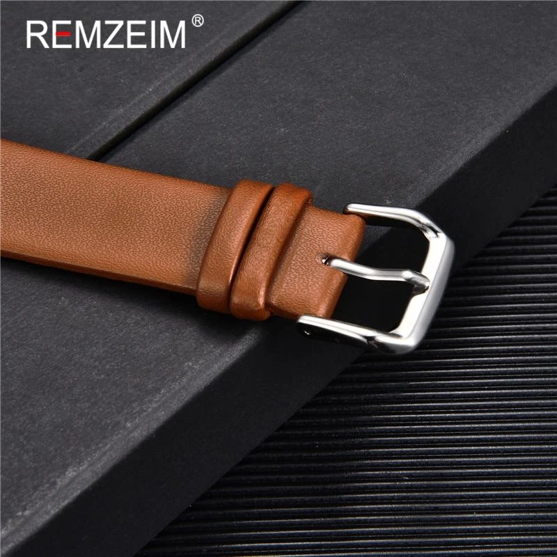 Ultra-thin Genuine Leather Watchband Watch Belt Strap Wristwatches Band 8mm 10mm 12mm 14mm 16mm 18mm 20mm 22mm Red White Black