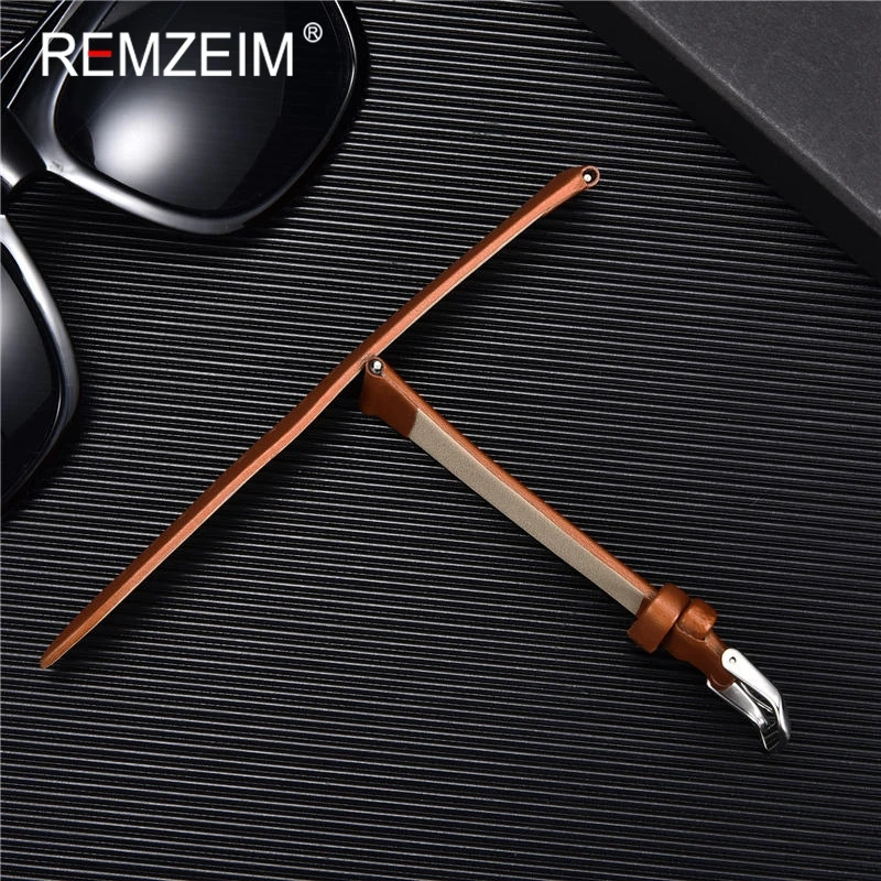 Ultra-thin Genuine Leather Watchband Watch Belt Strap Wristwatches Band 8mm 10mm 12mm 14mm 16mm 18mm 20mm 22mm Red White Black