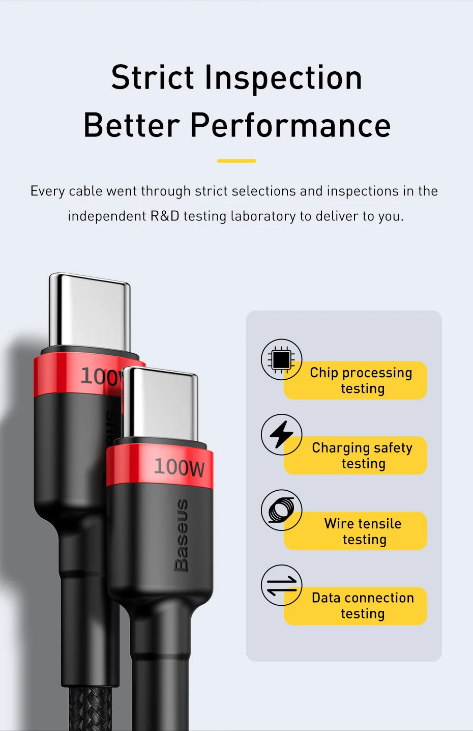 Baseus USB Type C To USB C Cable For iPhone 16 15 100W PD Fast Charging Charger Cord For Macbook Xiaomi Samsung Type-C Cable
