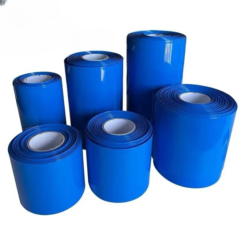 1Meter  PVC Of 18650 Battery Packs Cable Sleeve Multi Size Heat Shrink Tube Blue Shrink Insulated Shrink Tubing For Production