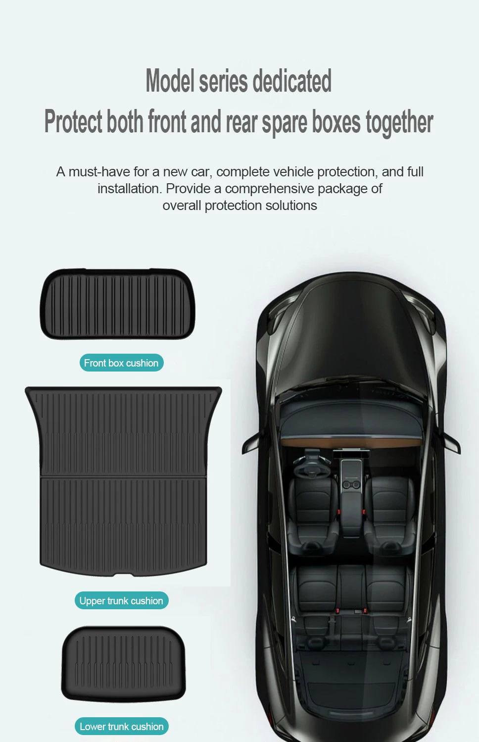 For Tesla New Model Y Juniper Premium/Performance 2025+ TPE Floor Mats Luggage Mat Wear-resistant Foot Pads ModelY Trunk Mats
